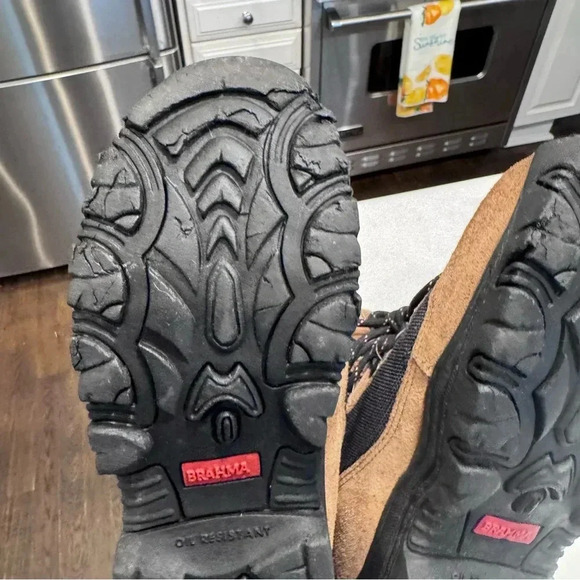 Brahma Steel Toe Safety Slip Resistant Women’s Sz. 7 1/2 Leather Work Boots - Picture 8 of 12